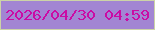 文字の大きさ：1、枠の色：ccd3a7、背景の色：a285d3、文字の色：cb0ba4 無料ブログパーツのブログ時計