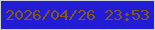 文字の大きさ：2、枠の色：ccd3d7、背景の色：221cd4、文字の色：845917 無料ブログパーツのブログ時計