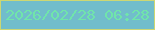 文字の大きさ：2、枠の色：ccd773、背景の色：71bdcb、文字の色：70e5aa 無料ブログパーツのブログ時計