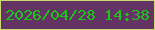 文字の大きさ：4、枠の色：ccd871、背景の色：623363、文字の色：1dc519 無料ブログパーツのブログ時計