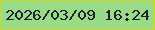 文字の大きさ：3、枠の色：ccd929、背景の色：9adb87、文字の色：222032 無料ブログパーツのブログ時計