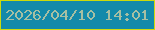 文字の大きさ：5、枠の色：ccda0c、背景の色：138aaa、文字の色：a6bfa3 無料ブログパーツのブログ時計