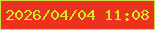 文字の大きさ：1、枠の色：ccda47、背景の色：ec311e、文字の色：d0ed20 無料ブログパーツのブログ時計