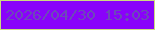 文字の大きさ：4、枠の色：ccda7f、背景の色：8902fa、文字の色：6d49b8 無料ブログパーツのブログ時計