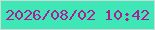 文字の大きさ：4、枠の色：ccdbd8、背景の色：3ee7b5、文字の色：a82098 無料ブログパーツのブログ時計