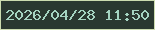 文字の大きさ：4、枠の色：ccdcaf、背景の色：2a3830、文字の色：a5d4c1 無料ブログパーツのブログ時計