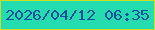 文字の大きさ：4、枠の色：ccdd21、背景の色：25dbb0、文字の色：06539c 無料ブログパーツのブログ時計
