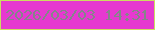 文字の大きさ：3、枠の色：ccdd61、背景の色：e639d0、文字の色：85858a 無料ブログパーツのブログ時計