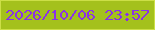 文字の大きさ：5、枠の色：ccdf47、背景の色：a4c11c、文字の色：8a32e7 無料ブログパーツのブログ時計