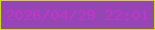 文字の大きさ：5、枠の色：cce00c、背景の色：9546b4、文字の色：c136ca 無料ブログパーツのブログ時計