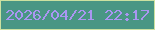 文字の大きさ：5、枠の色：cce1a0、背景の色：499684、文字の色：aa96f2 無料ブログパーツのブログ時計