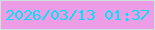 文字の大きさ：1、枠の色：cce2db、背景の色：ed9de5、文字の色：02e0f5 無料ブログパーツのブログ時計