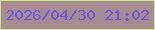 文字の大きさ：1、枠の色：cce785、背景の色：a58d92、文字の色：6e59e8 無料ブログパーツのブログ時計
