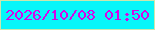 文字の大きさ：3、枠の色：cce7ad、背景の色：08f6f9、文字の色：d605e8 無料ブログパーツのブログ時計
