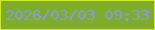 文字の大きさ：2、枠の色：cce82f、背景の色：80ac2b、文字の色：809de5 無料ブログパーツのブログ時計