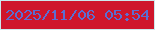 文字の大きさ：4、枠の色：cce8ec、背景の色：cf152b、文字の色：5b6ed2 無料ブログパーツのブログ時計