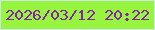 文字の大きさ：2、枠の色：cce8ed、背景の色：97f540、文字の色：8820ab 無料ブログパーツのブログ時計