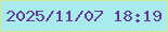 文字の大きさ：5、枠の色：ccea94、背景の色：a9ebec、文字の色：5f3c95 無料ブログパーツのブログ時計