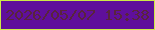 文字の大きさ：1、枠の色：cceb47、背景の色：5f0f9b、文字の色：59243d 無料ブログパーツのブログ時計