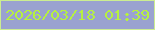 文字の大きさ：2、枠の色：cced91、背景の色：9aa2d0、文字の色：b6f140 無料ブログパーツのブログ時計
