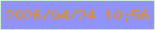 文字の大きさ：4、枠の色：cceed7、背景の色：9093fb、文字の色：e0911a 無料ブログパーツのブログ時計