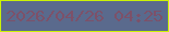文字の大きさ：3、枠の色：ccf206、背景の色：5a6a8d、文字の色：7d5169 無料ブログパーツのブログ時計