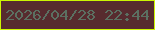文字の大きさ：2、枠の色：ccf503、背景の色：572b2e、文字の色：5b7061 無料ブログパーツのブログ時計