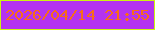 文字の大きさ：4、枠の色：ccf510、背景の色：b433f0、文字の色：f76c18 無料ブログパーツのブログ時計
