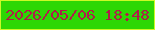 文字の大きさ：2、枠の色：ccf926、背景の色：2dd704、文字の色：b01d49 無料ブログパーツのブログ時計