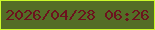 文字の大きさ：1、枠の色：ccf92b、背景の色：546d26、文字の色：6c121e 無料ブログパーツのブログ時計