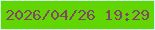 文字の大きさ：3、枠の色：ccf9f0、背景の色：62d603、文字の色：824767 無料ブログパーツのブログ時計
