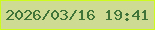 文字の大きさ：1、枠の色：ccfb1d、背景の色：cddb93、文字の色：407337 無料ブログパーツのブログ時計