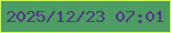 文字の大きさ：5、枠の色：ccff5b、背景の色：4c9c64、文字の色：563384 無料ブログパーツのブログ時計