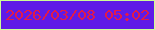 文字の大きさ：4、枠の色：ccff95、背景の色：5f1be7、文字の色：e21a4a 無料ブログパーツのブログ時計