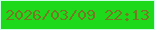 文字の大きさ：5、枠の色：ccffe3、背景の色：1dd91a、文字の色：767826 無料ブログパーツのブログ時計