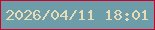 文字の大きさ：5、枠の色：cd012c、背景の色：6c9da8、文字の色：e9dcb5 無料ブログパーツのブログ時計