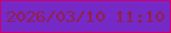 文字の大きさ：1、枠の色：cd016f、背景の色：7529c6、文字の色：932048 無料ブログパーツのブログ時計