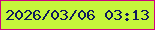 文字の大きさ：2、枠の色：cd0382、背景の色：c5f63b、文字の色：101a5c 無料ブログパーツのブログ時計