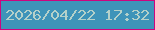 文字の大きさ：5、枠の色：cd057f、背景の色：3e94b9、文字の色：b4d1ca 無料ブログパーツのブログ時計