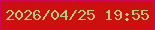 文字の大きさ：4、枠の色：cd065d、背景の色：cd0f0f、文字の色：add07e 無料ブログパーツのブログ時計