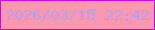 文字の大きさ：2、枠の色：cd06f2、背景の色：fc98ad、文字の色：b39efa 無料ブログパーツのブログ時計