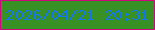 文字の大きさ：5、枠の色：cd077e、背景の色：379124、文字の色：1376eb 無料ブログパーツのブログ時計
