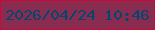 文字の大きさ：4、枠の色：cd0838、背景の色：8a2b50、文字の色：00486f 無料ブログパーツのブログ時計