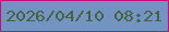 文字の大きさ：4、枠の色：cd0877、背景の色：7394c3、文字の色：456140 無料ブログパーツのブログ時計