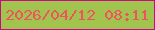 文字の大きさ：4、枠の色：cd0887、背景の色：a0c44e、文字の色：ee535f 無料ブログパーツのブログ時計