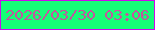 文字の大きさ：5、枠の色：cd09ed、背景の色：15ff77、文字の色：c2579e 無料ブログパーツのブログ時計