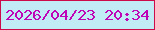 文字の大きさ：1、枠の色：cd0a4a、背景の色：c2ecf5、文字の色：be06b7 無料ブログパーツのブログ時計