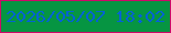 文字の大きさ：5、枠の色：cd0a68、背景の色：069542、文字の色：0462d5 無料ブログパーツのブログ時計