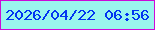 文字の大きさ：5、枠の色：cd0bd8、背景の色：9af6ed、文字の色：0235f1 無料ブログパーツのブログ時計