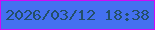 文字の大きさ：1、枠の色：cd0bf7、背景の色：4470f0、文字の色：234f69 無料ブログパーツのブログ時計